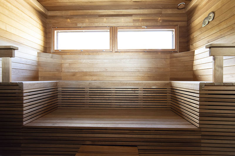 Sauna interior in summer cottage in Korpo II
